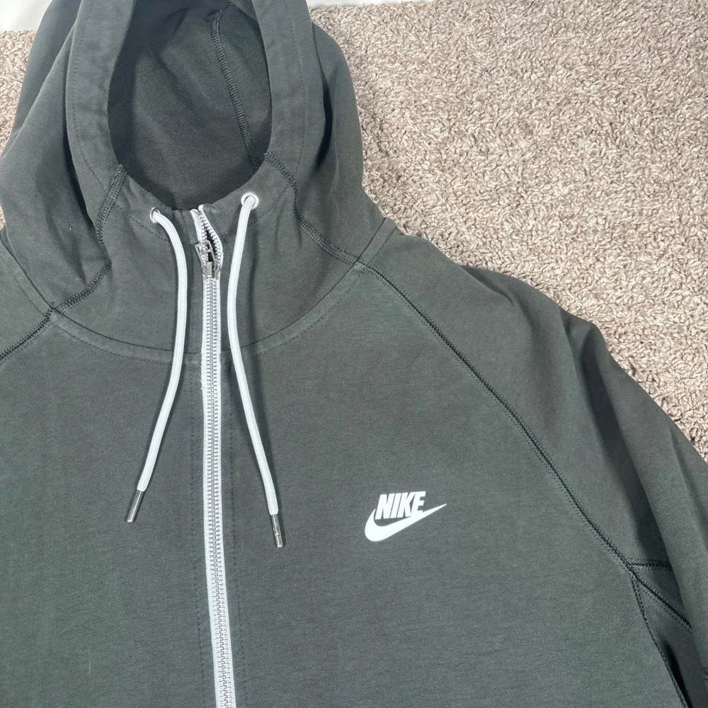 Nike Mens Full Zip Hoodie Dark Olive Green‎ DJ0332-355 XL Sportswear Fleece